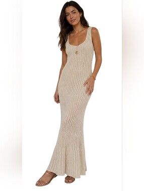 BY Malene Birger Lione Crochet Merino Wool Maxi Dress XS NWOT $780